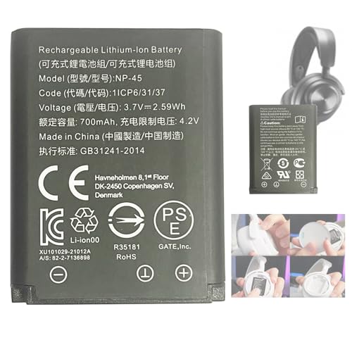 NP-45 ersatz akku Kompatibel mit SteelSeries Arctis Nova Pro, 61527 Wireless Bluetooth Headsets Multi-System Gaming Headset,Bosch S6EA, Bosch Nyon, 82-2-7136898 Spare Accu Pack 700mAh Bild 1