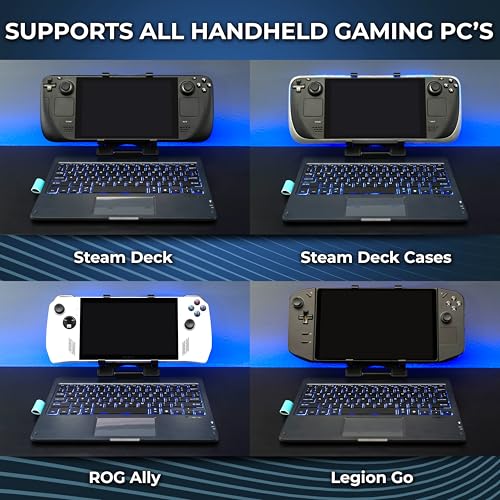 DeckTop mit Splitter – Steam-Deck-Tastatur und Bluetooth-Trackpad-Maus mit mehrfarbigem LED-Laptop-Zubehör für Ventil, Linux-PC, Gaming-Zubehör (Steam Deck/ROG Ally) Bild 5