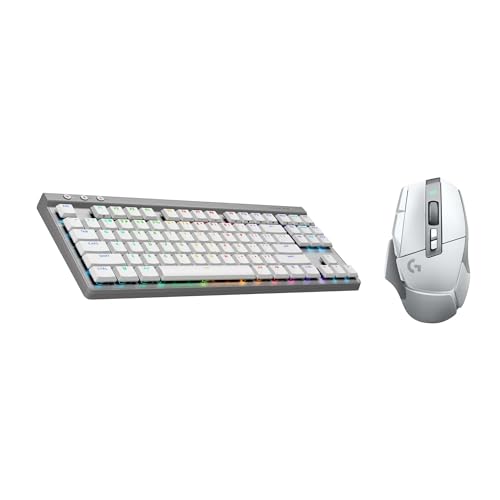 Logitech G502 X LIGHTSPEED Kabellose Gaming-Maus - Optische Maus mit optisch-mechanischen LIGHTFORCE Hybridschaltern, Logitech G G515 LIGHTSPEED TKL kabellose flache PBT-Tastenkappen, DEU QWERTZ- Weiß Bild 1