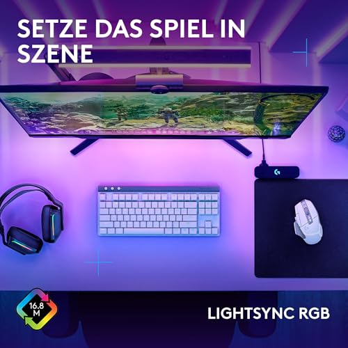 Logitech G502 X LIGHTSPEED Kabellose Gaming-Maus - Optische Maus mit optisch-mechanischen LIGHTFORCE Hybridschaltern, Logitech G G515 LIGHTSPEED TKL kabellose flache PBT-Tastenkappen, DEU QWERTZ- Weiß Bild 3