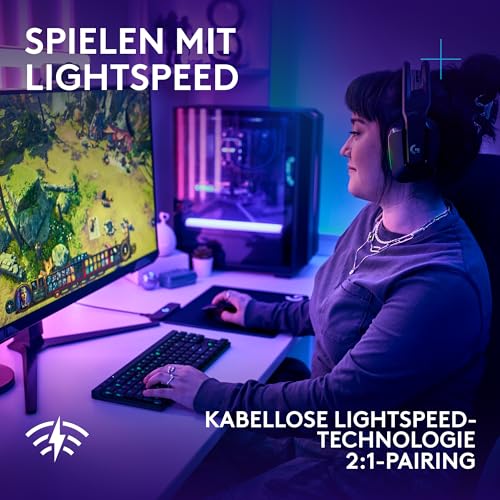 Logitech G502 X LIGHTSPEED Kabellose Gaming-Maus - Optische Maus mit optisch-mechanischen LIGHTFORCE Hybridschaltern, Logitech G G515 LIGHTSPEED TKL kabellose flache Gaming, DEA QWERTZ - Schwarz Bild 2