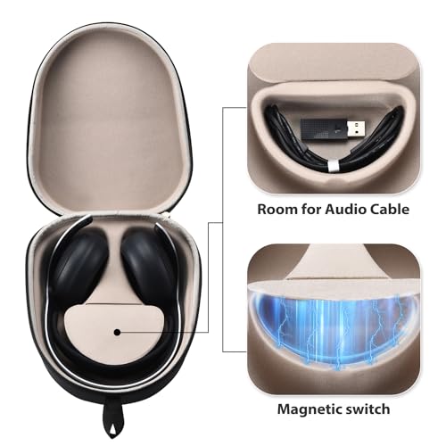 Buziba Harte Tragetasche für Sony Playstation Pulse Elite Wireless Headset, EVA-Schutzhülle, tragbare Reise-Aufbewahrungstasche für PS5 Pulse Elite Kopfhörer (schwarz) Bild 3