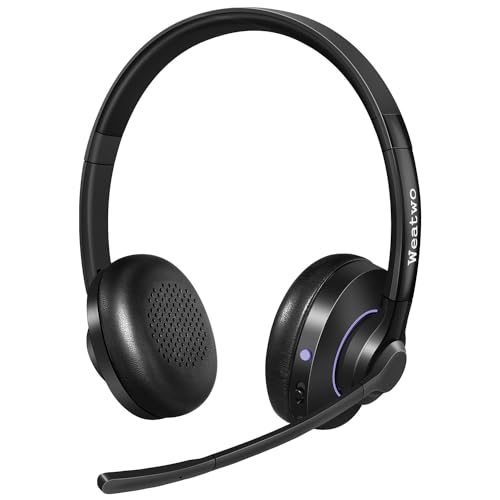 Bluetooth Headset V5.1 Klasse 1, Wireless Headset mit CVC8.0 Dual Mikrofon Noise Cancelling Headset Kabellos für Handy PC Teams Zoom Home Office, 30 Stunden+ Sprechzeit, Komfort Passform Bild 1