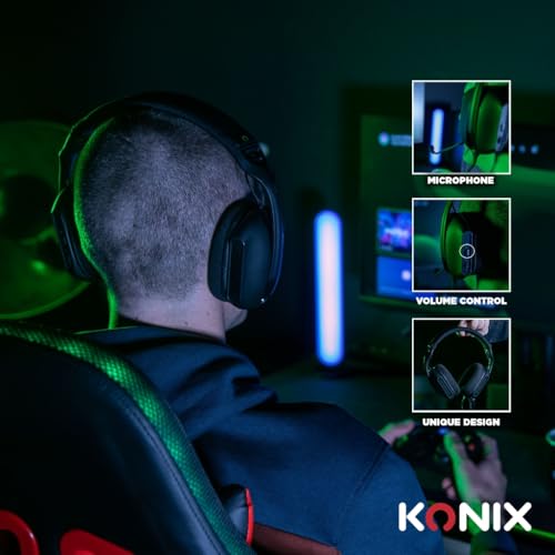 Konix Kabelgebundenes Over-Ear-Gaming-Headset Skylite Ultraleicht 218 g Xbox One und Series X|S - Abnehmbares Mikrofon - 1,5 m Kabel - 3,5 mm Klinke - Schwarz Bild 4