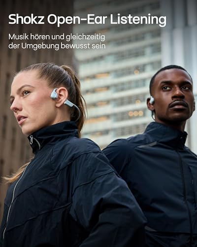 SHOKZ OpenRun Pro 2 Knochenschall Sportkopfhörer, Open-Ear-Ohrhörer mit Bluetooth 5.3, Mikrofon mit Geräuschunterdrückung, IP55 wasserdicht, 12 Std. Wiedergabe, USB-C Schnellladung, Silbern Bild 5
