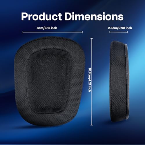 Ersatz Ohrpolster für Logitech G733 / G335 Lightspeed Wireless Gaming Kopfhörer von MMOBIEL - Mesh Gewebe Kopfhörer Ohrpolster – Ersatzpolster – Schwarz Bild 5