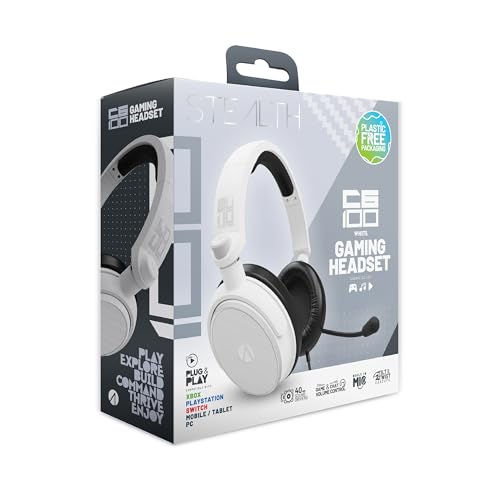 STEALTH C6-100 Gaming-Headset, weiß, Multi-Plattform, kompatibel mit Xbox One, Serie S/X, PS4/5, Switch, PC, Handy und Tablet mit leistungsstarken 40-mm-Lautsprechern, 3,5-mm-Klinkenstecker Bild 1
