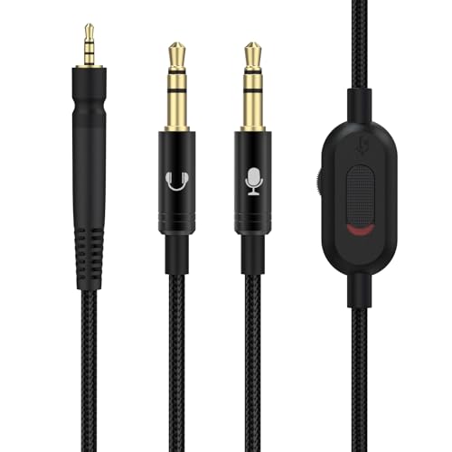 Toxaoii GSP 600 Audiokabel mit Stummschaltung und Lautstärkeregler, kompatibel mit Sennheiser Game ONE, Game Zero, PC 373D, GSP 350, GSP 500, GSP 600, GSP 670, G4ME One, G4ME Zero Gaming Headset, 1,8 Bild 1