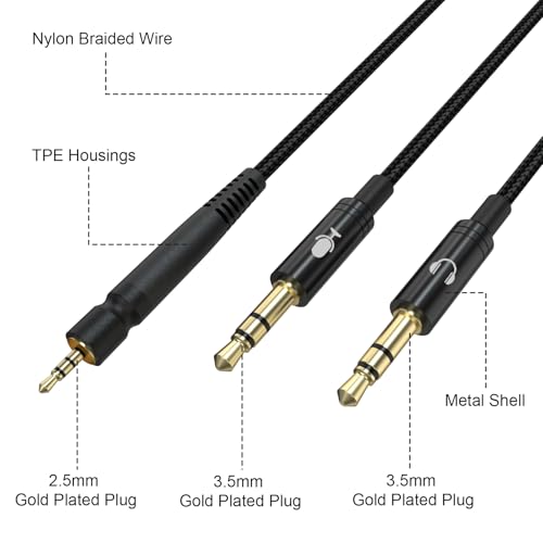 Toxaoii GSP 600 Audiokabel mit Stummschaltung und Lautstärkeregler, kompatibel mit Sennheiser Game ONE, Game Zero, PC 373D, GSP 350, GSP 500, GSP 600, GSP 670, G4ME One, G4ME Zero Gaming Headset, 1,8 Bild 4