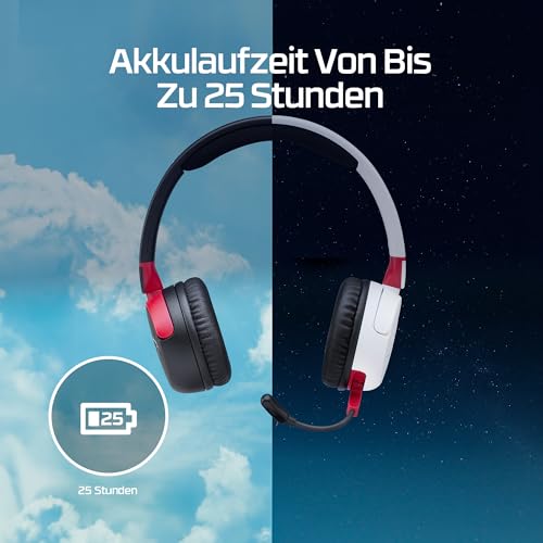 HyperX Cloud Mini Wireless Gaming-Headset, Bluetooth, 30-mm-Treiber, Lautstärkebegrenzung unter 85 dB, 25 Std Akkulaufzeit, Flip-to-Mute-Mikrofon, für Kinder 8–12 Jahre, Schwarz-Rot Bild 2