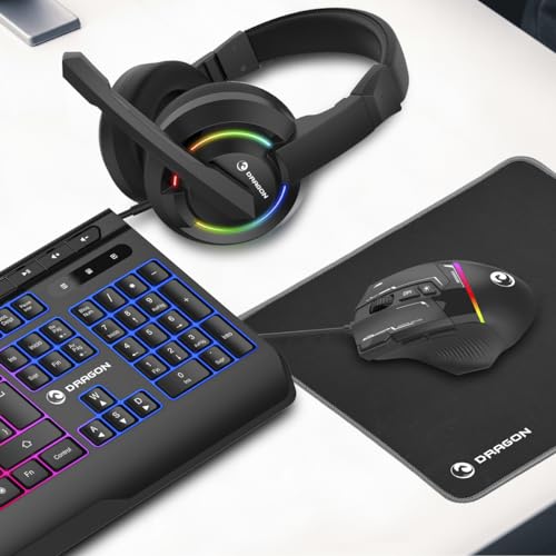 PRIXTON Gaming Set Dragon | Komplettset mit RGB-Tastatur, Maus, Headset, Mauspad Bild 5