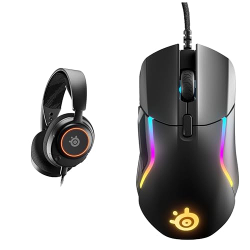SteelSeries Arctis Nova 3 - Multi-System Gaming-Headset – Hi-Fi-Treiber & Rival 5 - Gaming-Maus - TrueMove Air Optische Sensor mit 18CPI - 9 programmierbare Tasten - Federleichte 85 Gramm, Schwarz Bild 1