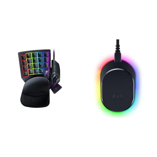 Razer Tartarus Pro - Gaming Keypad & Mouse Dock Pro & Charging Puck (Magnetische drahtlose Ladestation, Hyperspeed 8K Hz, 8 RGB Chroma Beleuchtung & Modul für kompatible Mäuse) Schwarz Bild 1