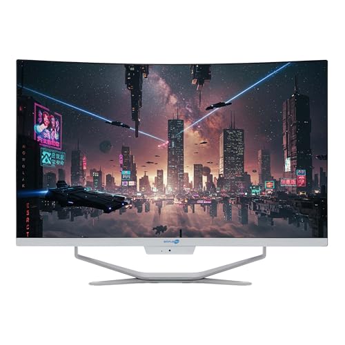 SIMPLETEK All-in-One AiO 27 Zoll FHD Curved Windows 11 Core i3 bis 3,8 GHz 16 GB RAM SSD 480 GB + kabellose Maus inklusive Webcam PC Gaming Curved Streaming Home Arbeit Computer für Jungen Bild 1