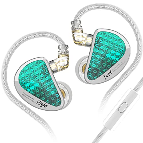 KZ AS16 Pro 8 Balance Armatures In-Ear-Monitor-Kopfhörer, HiFi-Musik-Ohrhörer für Studioaufnahmen, Stereo-Sound, Gaming-Ohrhörer, Positionierungs-Headsets (mit Mikrofon, Cyan) Bild 1