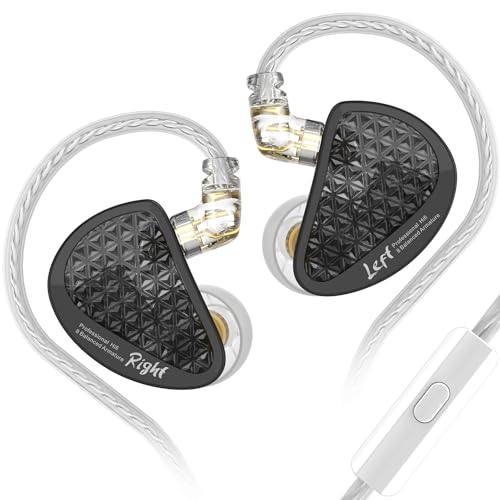 KZ AS16 Pro 8 Balance Armatures In-Ear-Monitor-Kopfhörer, HiFi-Musik-Ohrhörer für Studioaufnahmen, Stereo-Sound, Gaming-Ohrhörer, Positionierungs-Headsets (mit Mikrofon, hohe Impedanz, schwarz) Bild 1