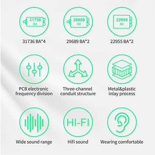 KZ AS16 Pro 8 Balance Armatures In-Ear-Monitor-Kopfhörer, HiFi-Musik-Ohrhörer für Studioaufnahmen, Stereo-Sound, Gaming-Ohrhörer, Positionierungs-Headsets (mit Mikrofon, hohe Impedanz, schwarz) Bild 3