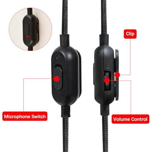 Headset Kabel Ersatz für Logitech, 3,5 mm Kopfhörer Audiokabel Gaming Headset Lautstärke Mikrofonsteuerung Kabel, Spiel Kopfhörer Audio Ersatzkabel Klinkenkabel für Logitech G433 G233 G Pro G Pro X Bild 4