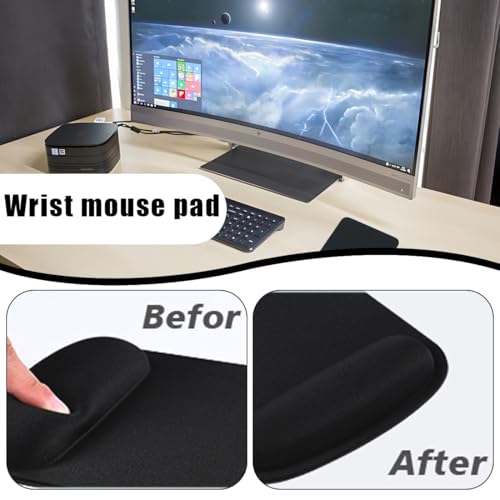 1 Stück Mauspad mit Handgelenkauflage Gaming Mauspad Ergonomisch mit Memory Foam Soft Touch Mauspad Computer Unterstützung Büro Gummiboden rutschfest Bild 4