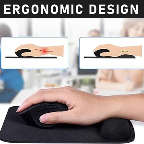 1 Stück Mauspad mit Handgelenkauflage Gaming Mauspad Ergonomisch mit Memory Foam Soft Touch Mauspad Computer Unterstützung Büro Gummiboden rutschfest Bild 5