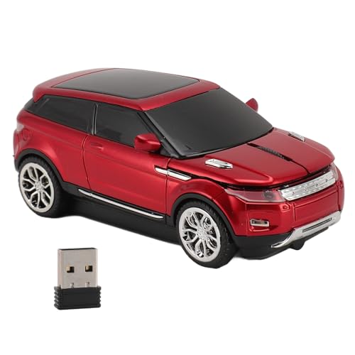 ciciglow Kabellose Gaming-Maus in Autoform, 2,4 GHz, 1600 DPI, Coole 3D-Computermaus in Autoform, USB-Empfänger für Laptop (Rot) Bild 1