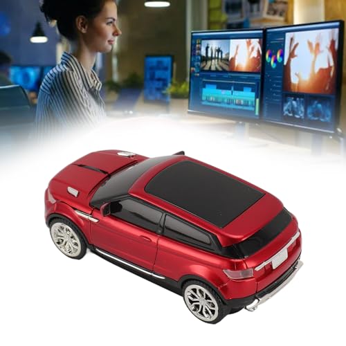 ciciglow Kabellose Gaming-Maus in Autoform, 2,4 GHz, 1600 DPI, Coole 3D-Computermaus in Autoform, USB-Empfänger für Laptop (Rot) Bild 4