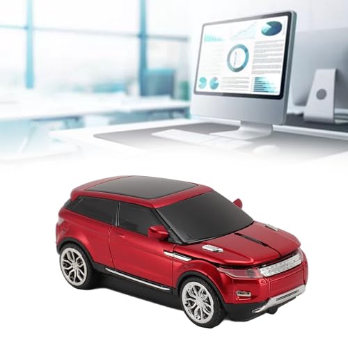 ciciglow Kabellose Gaming-Maus in Autoform, 2,4 GHz, 1600 DPI, Coole 3D-Computermaus in Autoform, USB-Empfänger für Laptop (Rot) Bild 5