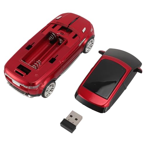 ciciglow Kabellose Gaming-Maus in Autoform, 2,4 GHz, 1600 DPI, Coole 3D-Computermaus in Autoform, USB-Empfänger für Laptop (Rot) Bild 6