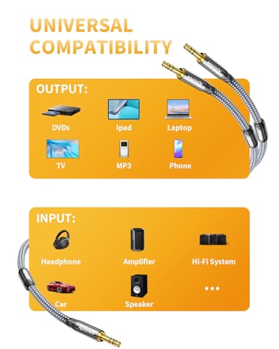 Audio Splitter Kopfhörer Adapter Y Adapter 3,5 mm auf doppelten 3,5 mm Klinkenstecker Headset-Mikrofon Adapter Audio Splitterkabel Kompatibel mit Kopfhörern, PC, PS4, Gaming-Headset, Laptop etc. -2m Bild 7