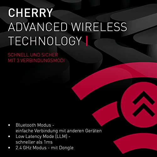 CHERRY MX 3.0S Wireless, Kabellose Mechanische Gaming-Tastatur, Deutsches Layout (QWERTZ), Bluetooth-, Funk- und Kabelverbindung, MX2A RED Switches, Weiß Bild 3
