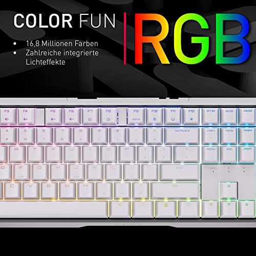 CHERRY MX 3.0S Wireless, Kabellose Mechanische Gaming-Tastatur, Deutsches Layout (QWERTZ), Bluetooth-, Funk- und Kabelverbindung, MX2A RED Switches, Weiß Bild 5