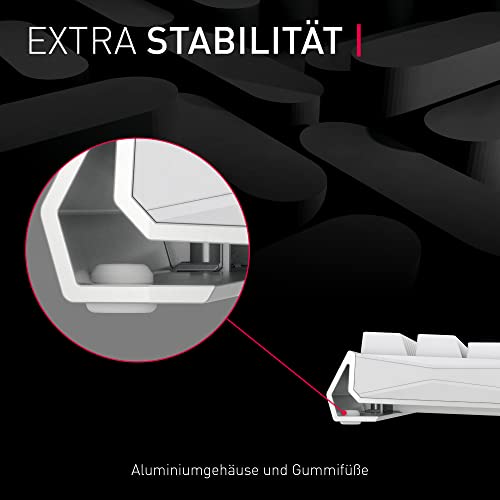 CHERRY MX 3.0S Wireless, Kabellose Mechanische Gaming-Tastatur, Deutsches Layout (QWERTZ), Bluetooth-, Funk- und Kabelverbindung, MX2A RED Switches, Weiß Bild 6