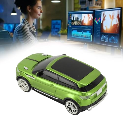 Vikye Drahtlose Gaming-Maus in Sportwagenform, 1600-DPI-USB-Empfänger für Laptop, und -kompatibel (Green) Bild 5