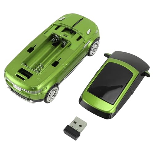 Vikye Drahtlose Gaming-Maus in Sportwagenform, 1600-DPI-USB-Empfänger für Laptop, und -kompatibel (Green) Bild 6