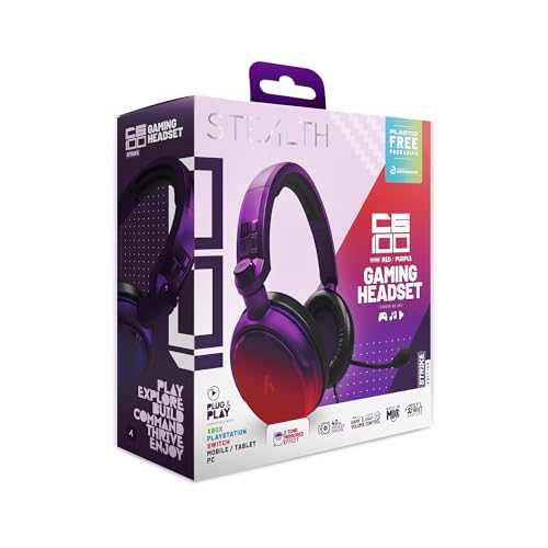 Stealth C6-100 Gaming Headset Strike - Rot & Lila, Multiplattform-kompatibel mit Xbox, PS, Switch, PC, Handy und Tablet Bild 1