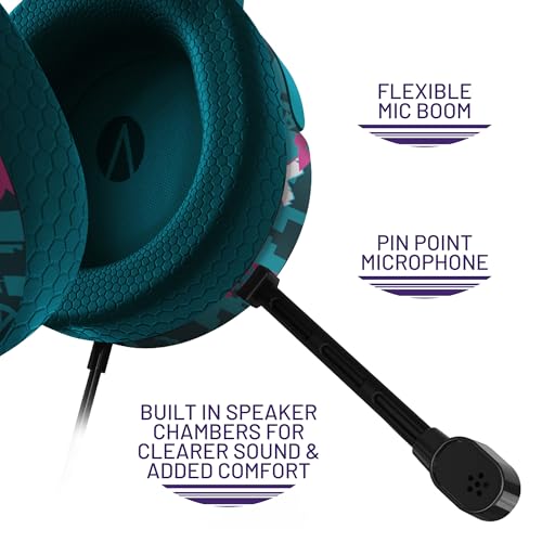 STEALTH Panther Gaming Headset Glitch - Türkis, Over Ear Gaming Headset Kompatibel mit PS4/PS5, Xbox, Switch, PC mit flexiblem Mikrofon, 3,5 mm Klinke, 1,5 m Kabel, leicht, bequem und langlebig Bild 3