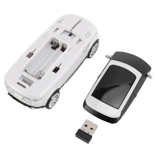 Vikye Drahtlose Gaming-Maus in Sportwagenform, 1600-DPI-USB-Empfänger für Laptop, und -kompatibel (White) Bild 6