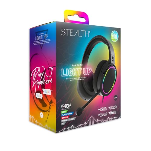 STEALTH PANTHER LED Premium Gaming Headset - Kompatibel mit XBOX, PS4/PS5, Switch, PC Bild 1
