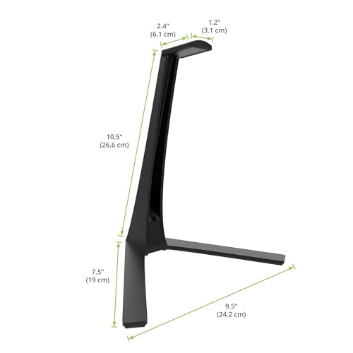Kanto H3 Universal Desktop Headphone and Headset Stand with Silicone Padding & Adapter Holder | 9.9 kg Weight Capacity | Curved Silicone Cradle | Black Bild 3