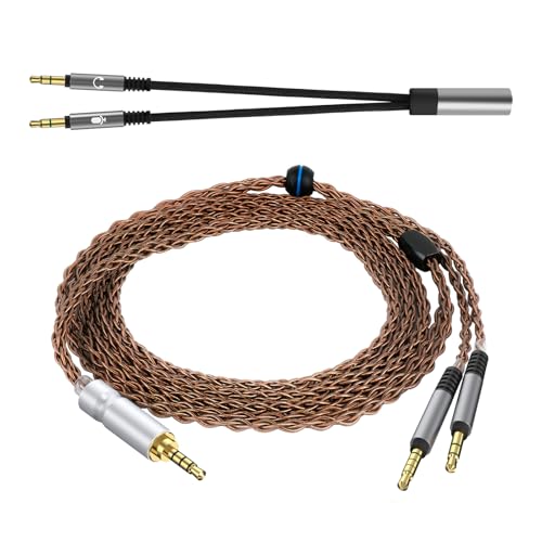GEEKRIA Apollo Single Crystal Copper Upgrade-Audiokabel, kompatibel mit VZR Model One Audiophile Gaming-Headset, 3,5 mm (1/8 Zoll) auf Dual 3,5 mm Ersatz-Kopfhörerkabel (4,9 Fuß/1,5 m) Bild 2