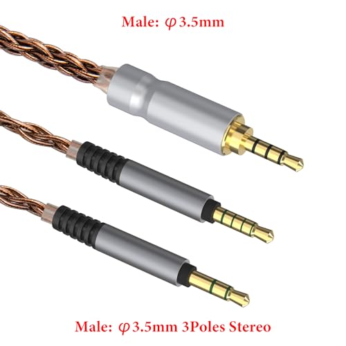 GEEKRIA Apollo Single Crystal Copper Upgrade-Audiokabel, kompatibel mit VZR Model One Audiophile Gaming-Headset, 3,5 mm (1/8 Zoll) auf Dual 3,5 mm Ersatz-Kopfhörerkabel (4,9 Fuß/1,5 m) Bild 3