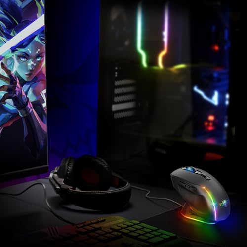 SPIRIT OF GAMER - Elite M50 Dark, Kabellose Gaming Maus RGB 8000 DPI, 6 Programmierbare Tasten, Bluetooth & 2,4 GHz Verbindung, Lange Akkulaufzeit von 90 Stunden, RGB Ladestation, Schwarz Bild 7