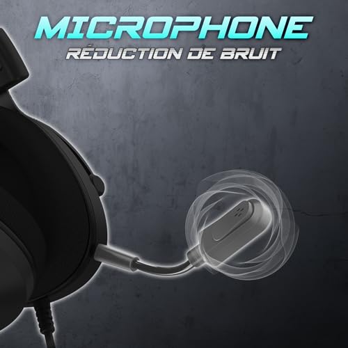 SPIRIT OF GAMER - Elite H40, RGB Gaming Headset mit Abnehmbarem Mikrofon für PC, PS5, PS4, Xbox, Switch, Stereo Audio, 3,5 mm Jack, 40 mm Lautsprecher, Nylon Kopfbügel und Ohrpolster, Schwarz Bild 5