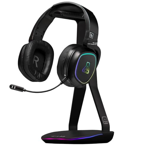 The G-Lab – K-Stand Hydrogen – Gaming Kopfhörer Ständer – RGB mit 7 Farben, EIN/Aus-Schalter, 2X USB + USB-C, rutschfeste Basis – Universeller Ständer für Gaming-Headsets PC/PS5/PS4/Xbox – Schwarz Bild 1