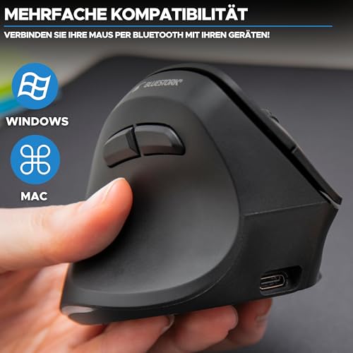 Bluestork - Ergonomische Vertikale Kabellose Maus 800-2400dpi 6 Tasten RGB - Maus Ergonomisch - Kabellos - Vorbeugung Gegen Mausarm (rsi Syndrom) - Pc & Mac - für Linkshänder - 2024 Bild 6