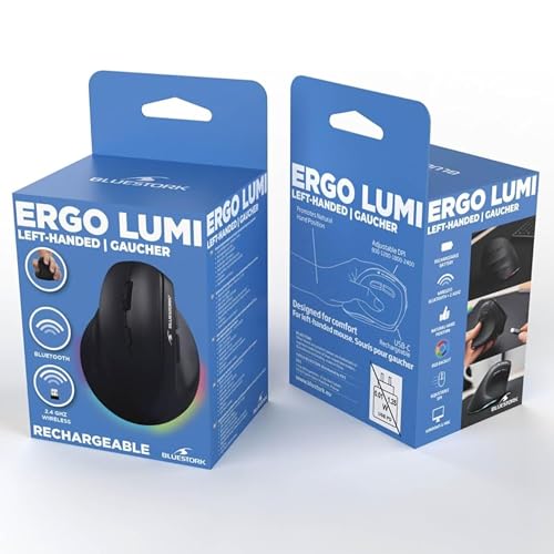 Bluestork - Ergonomische Vertikale Kabellose Maus 800-2400dpi 6 Tasten RGB - Maus Ergonomisch - Kabellos - Vorbeugung Gegen Mausarm (rsi Syndrom) - Pc & Mac - für Linkshänder - 2024 Bild 7