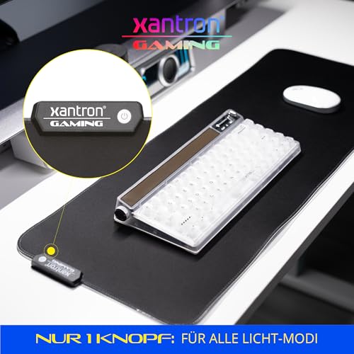 Xantron® Großes Gaming Mauspad RGB 800x300 XXL mit perfektem Glide [rutschfest, Wasserabweisend] Mousepad LED/Mauspad Schwarz/Schreibtischunterlage Gaming/Beleuchtetes Mauspad Bild 4