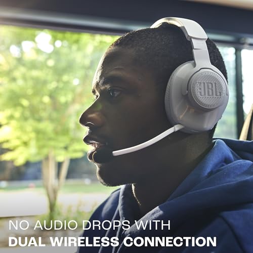 JBL Quantum 360 Kabellose Over-Ear Gaming-Kopfhörer mit 2,4 GHz/Bluetooth Dual Wireless-Verbindung, 22-Stunden-Akku, Multi-Plattform-Kompatibilität, abnehmbarem Mikrofon mit Stummschaltung, Schwarz Bild 3
