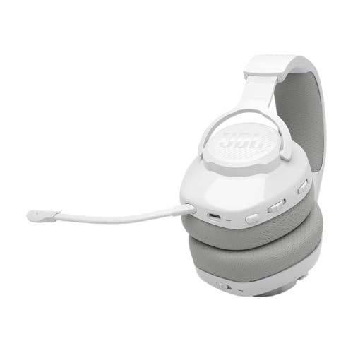 JBL Quantum 360 Kabellose Over-Ear Gaming-Kopfhörer mit 2,4 GHz/Bluetooth Dual Wireless-Verbindung, 22-Stunden-Akku, Multi-Plattform-Kompatibilität, abnehmbarem Mikrofon mit Stummschaltung, Weiß Bild 3