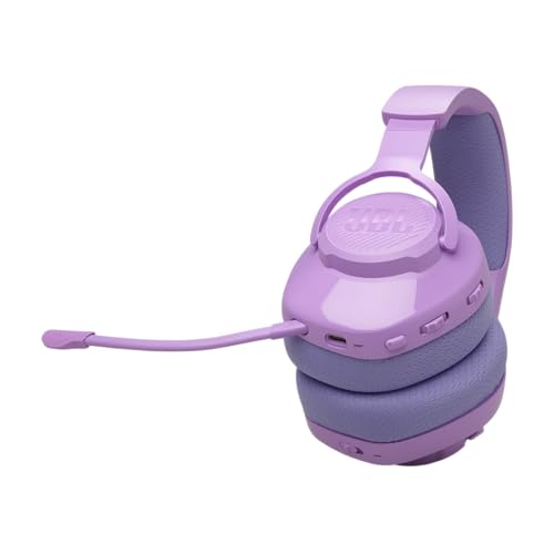JBL Quantum 360 Kabellose Over-Ear Gaming-Kopfhörer mit 2,4 GHz/Bluetooth Dual Wireless-Verbindung, 22-Stunden-Akku, Multi-Plattform-Kompatibilität, abnehmbarem Mikrofon mit Stummschaltung, Lila Bild 3